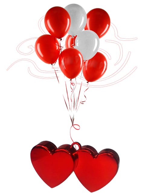 Poids pour Ballons en forme de Coeur