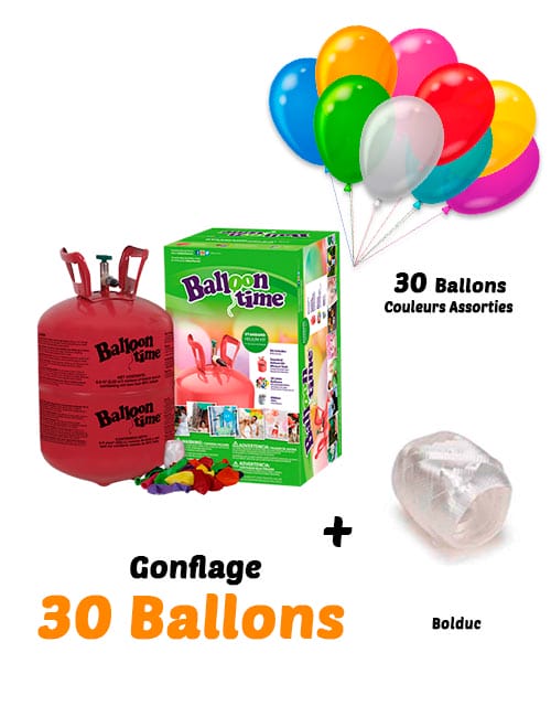 Bombonne d'Hélium Jetable Gonflage 30 Ballons