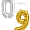 Pack Numeros Globos Dorados y Plata 86 cm