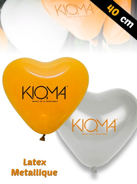 Ballons de Latex Metallique en forme de Coeur de 40 cm